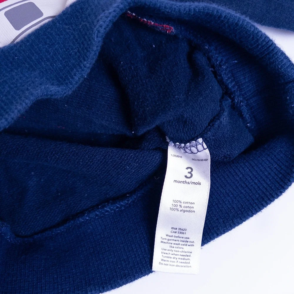 Carter's Fire Truck Sweatshirt Jogger Set Navy Red Baby Boy 3 Months